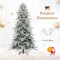 Green-White PE and PVC Snow Flocked Christmas Tree with Warm LED Lights